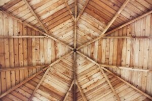 brown wooden ceiling surface